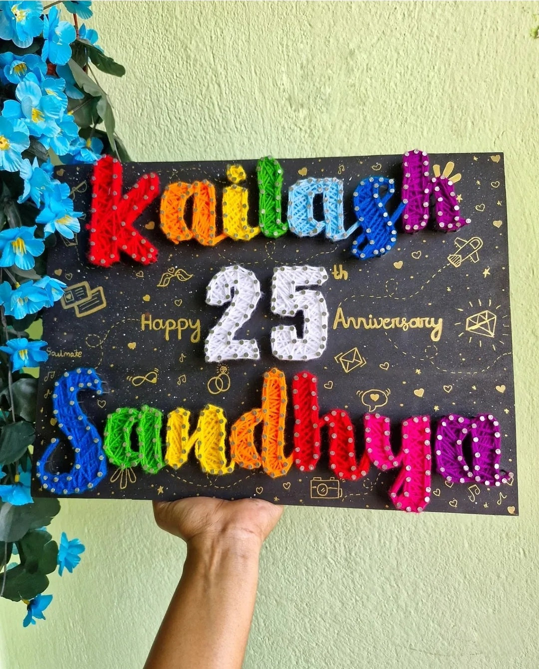 Milestone Anniversary String Art | Personalized Couple Names & Date Gift