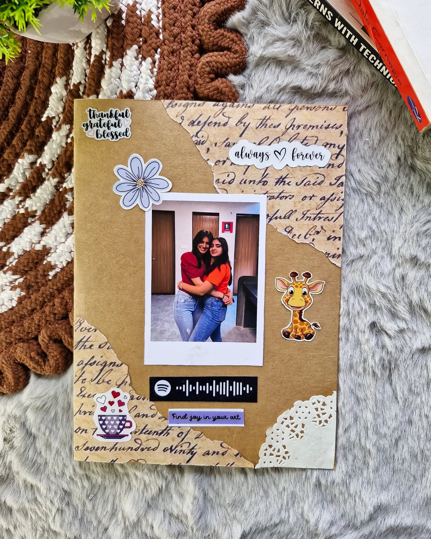 Personalized Rakhi Gift Hamper for Sister | String Art Photo Album Card Set