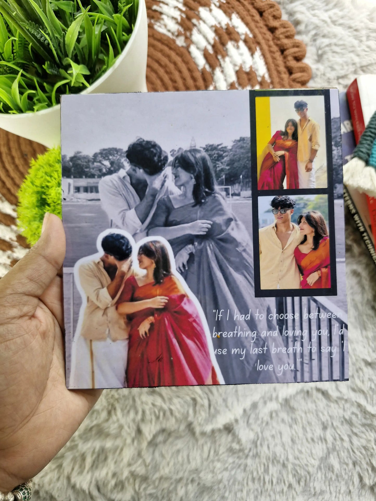 Personalized Rakhi Gift Hamper | Photo Collage Keychain Album Set for Brother