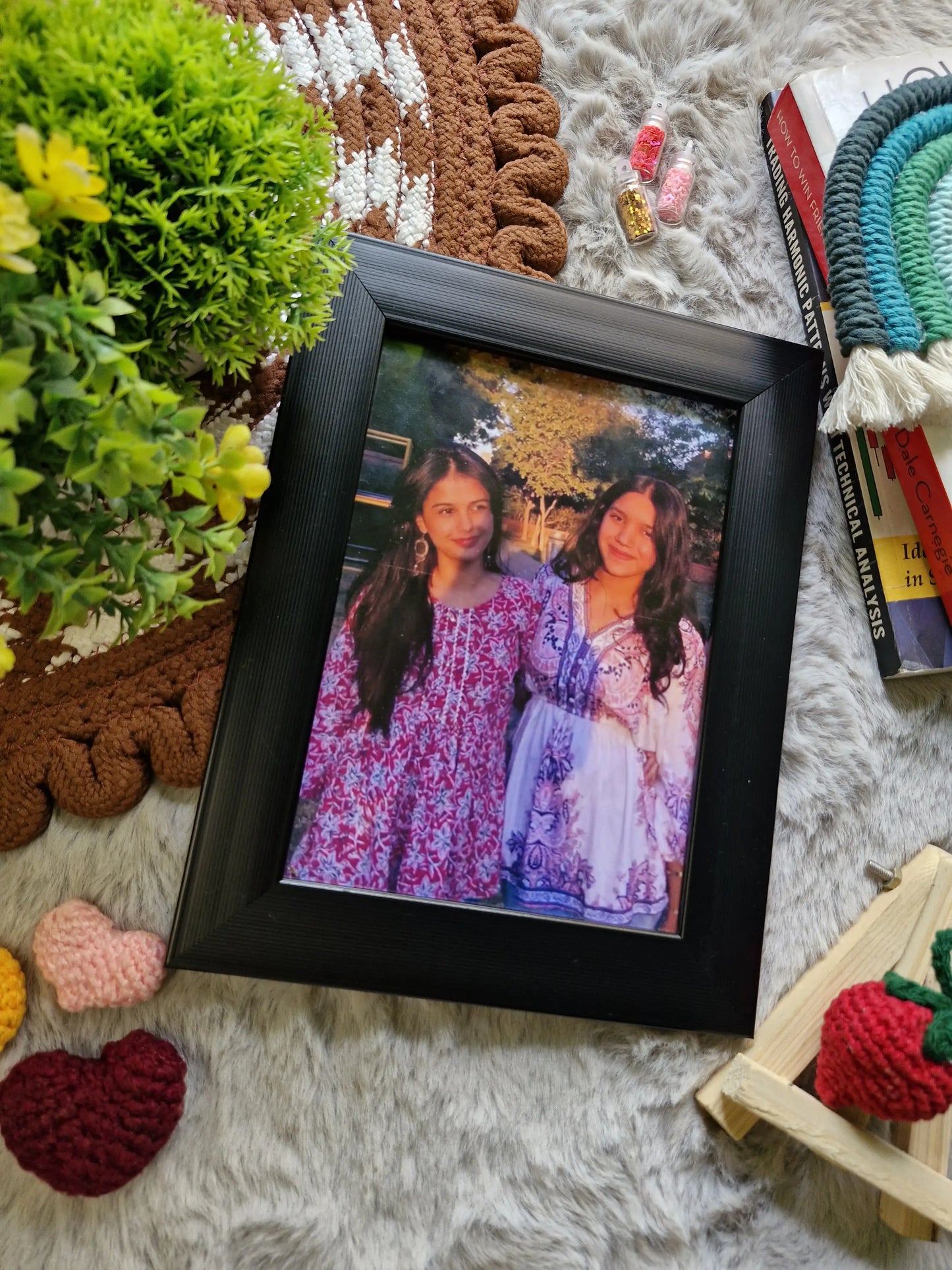 Personalized Rakhi Gift Hamper | Photo Frame Keychain Card Set for Brother