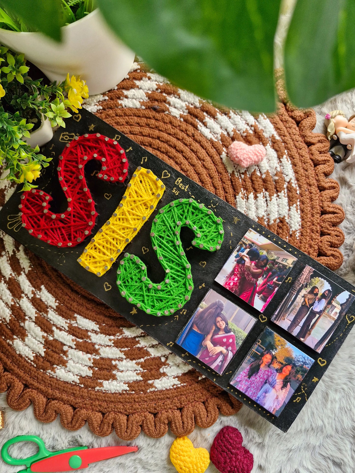 Personalized Rakhi Gift Hamper for Sister | String Art Photo Album Card Set