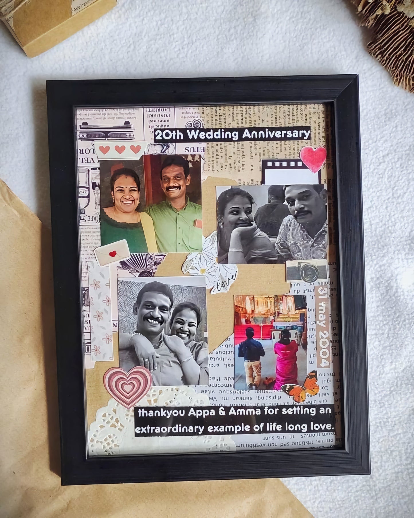 Personalized Aesthetic Photo Frame | Custom Scrapbook Memory Display