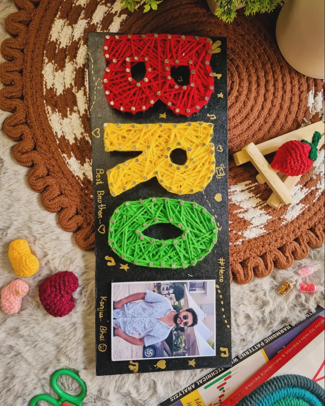 Best Bro Sis String Art | Personalized Handmade Sibling Rakhi Gift Frame