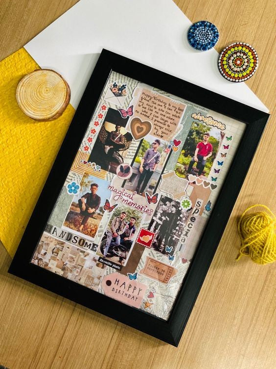 Personalized Aesthetic Photo Frame | Custom Scrapbook Memory Display