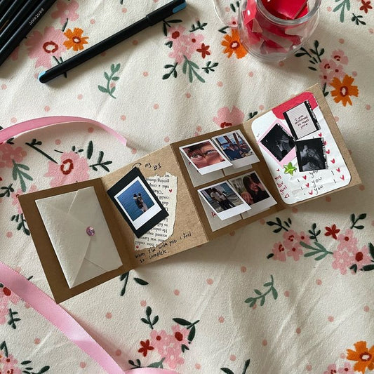 Zig-Zag Photo Album | Personalized Handmade Mini Scrapbook Gift