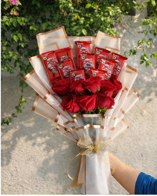 Luxury Chocolate Bouquet with Fresh Flowers