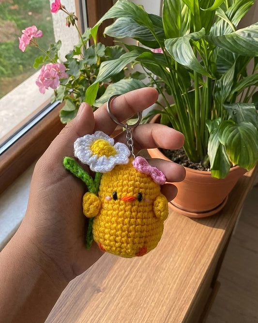 Crochet Baby Chicken Keychain