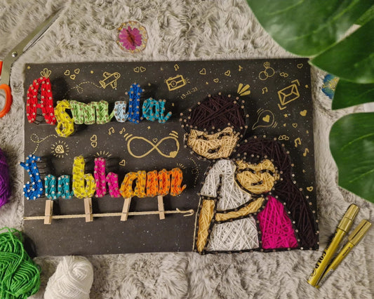 Unique Anniversary & Wedding Gift with Names & Date | Custom String Art