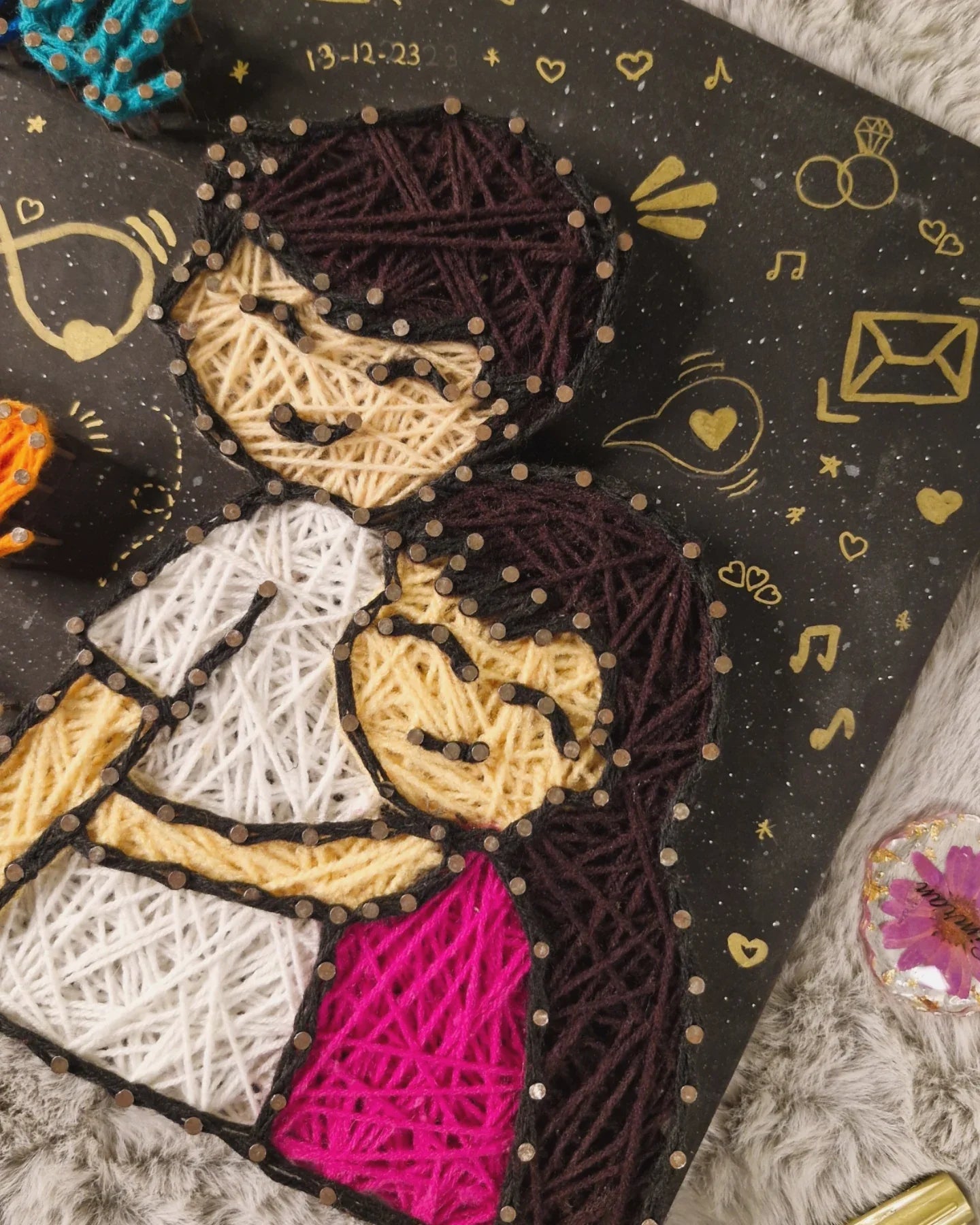 Unique Anniversary & Wedding Gift with Names & Date | Custom String Art