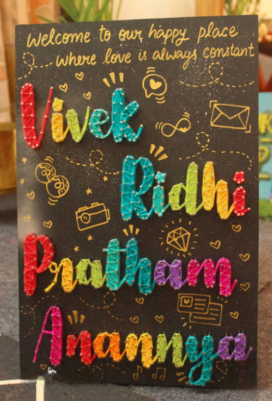 Personalized Family Name String Art Sign | Custom Multi-Name Wall Décor