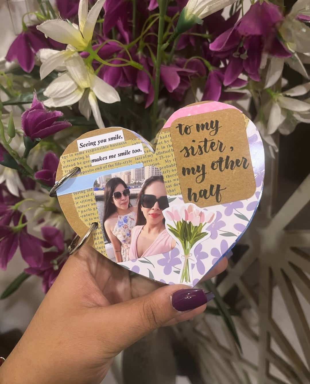 Personalized Heart-Shaped Mini Scrapbook | Custom Photo Memory Book Gift