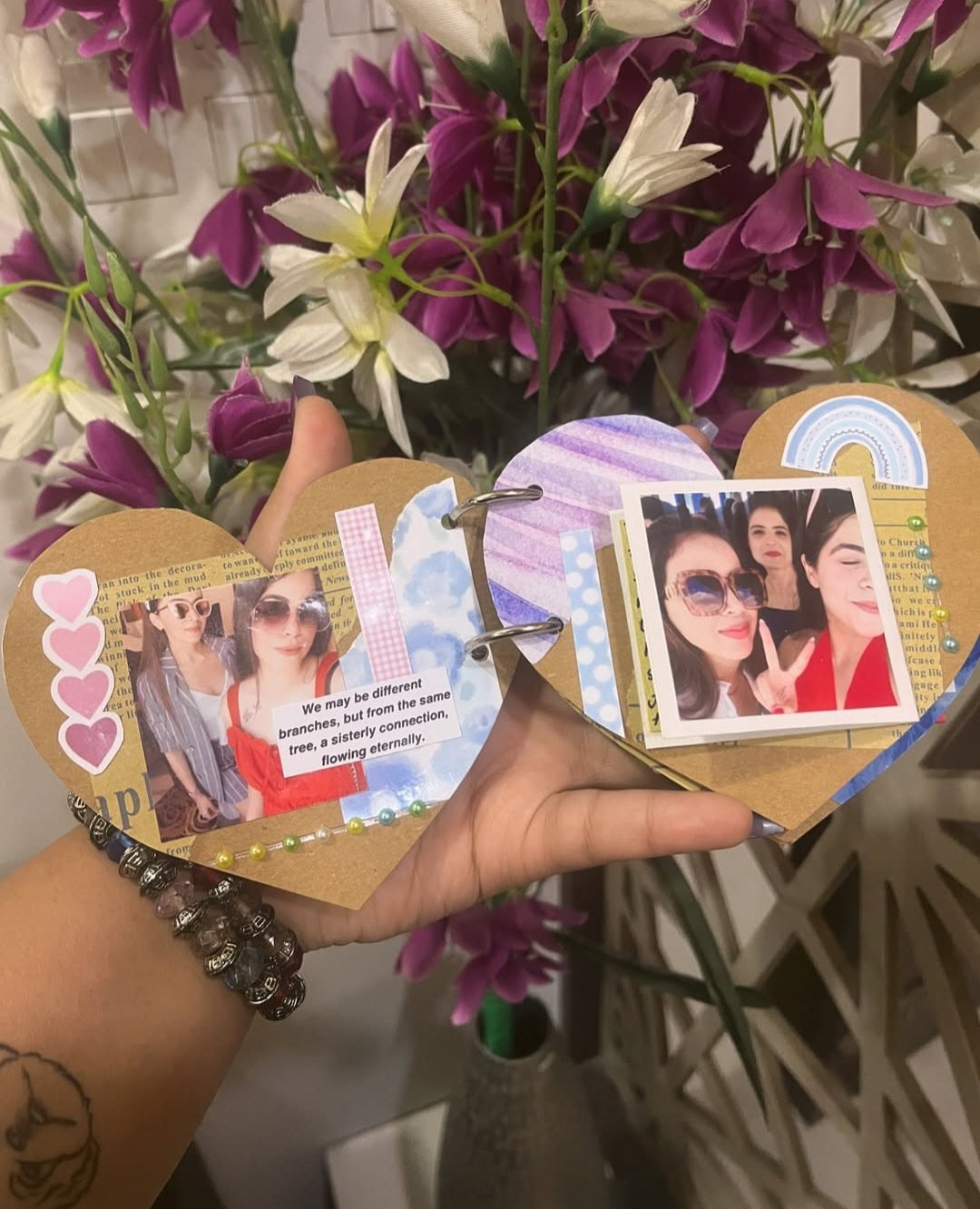 Personalized Heart-Shaped Mini Scrapbook | Custom Photo Memory Book Gift