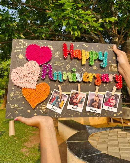 Custom String Art "Happy Anniversary" Frame