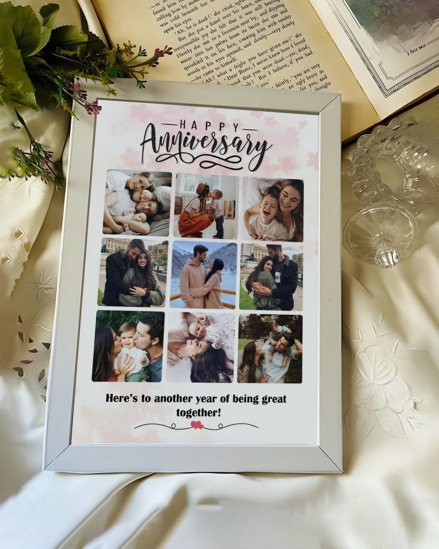 Personalized Love Story Timeline Photo Frame | Custom Couples Journey Gift