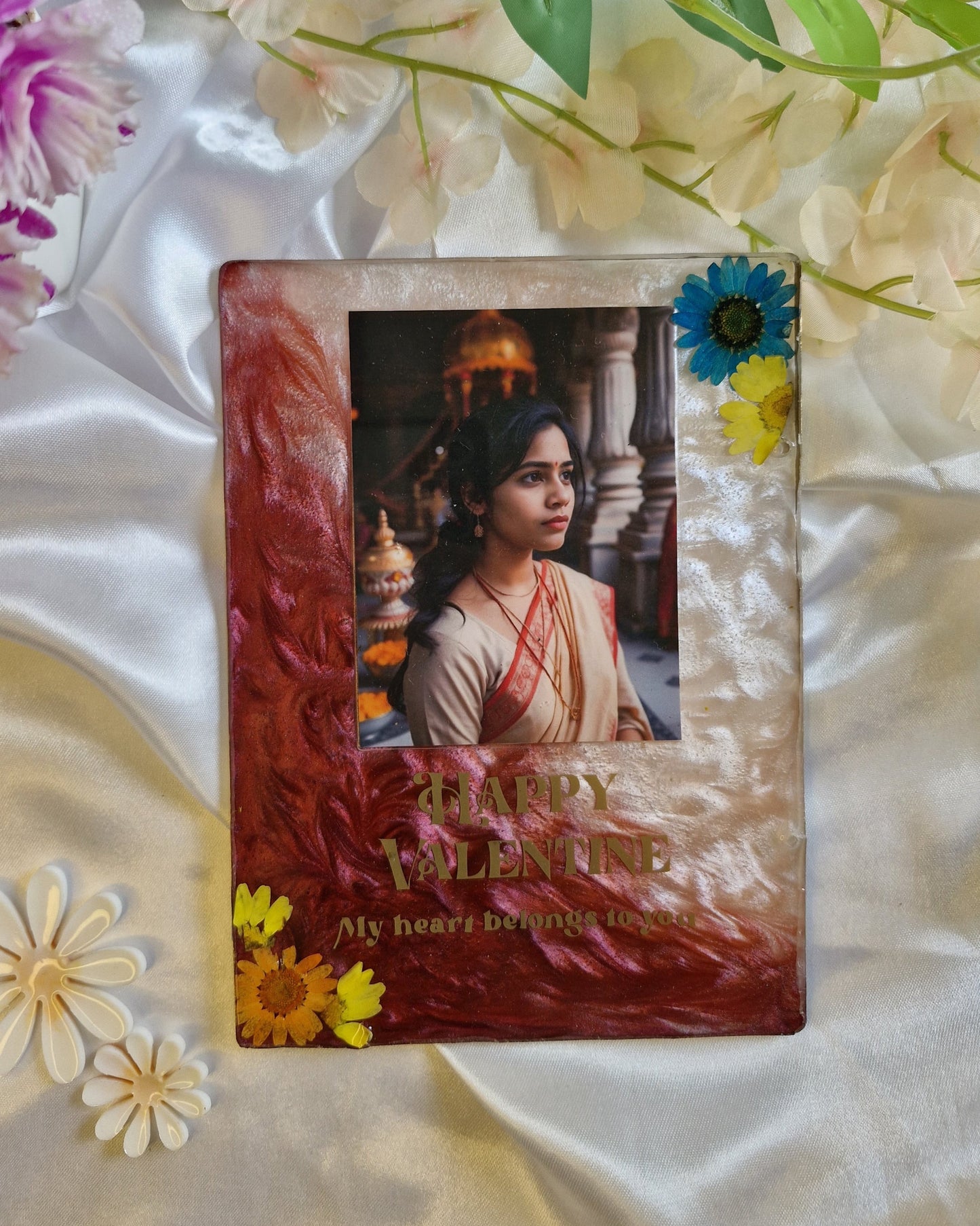 Love Art Personalized Resin Photo Frame | Custom Valentine's Day Gift